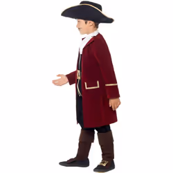 Smiffys Boys Deluxe Pirate Captain Costume Set - 4-6 Years, Black