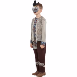 Smiffys Boys Dark Spirit Warrior Costume Set - 10-12 Years, Grey