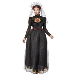 Smiffys Womens/Ladies Deluxe Bride Sacred Heart Day Of The Dead Costume - S, Black