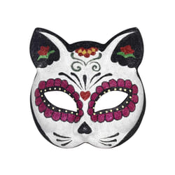 Smiffys Unisex Adult Sugar Skull Cat Glitter Eye Mask