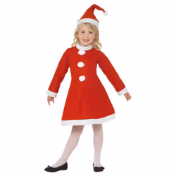 Smiffys Girls Santa Claus Costume Set - 4-6 Years, Red