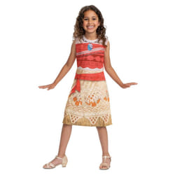 Moana Girls Basic Plus Costume Dress - 7-8 Years, Red/Cream