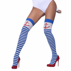 Fever Womens/Ladies Anchor Opaque Stripes Hold Up Stockings