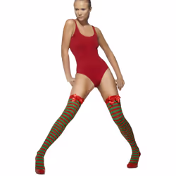 Fever Womens/Ladies Striped Opaque Bow Hold Up Stockings