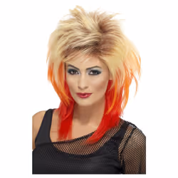 Smiffys Womens/Ladies 80s Mullet Streaks Wig