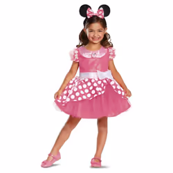 Disney Girls Minnie Mouse Costume - 2 Years, Pink/White