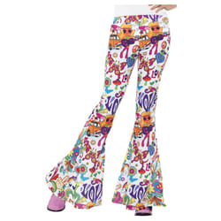 Smiffys Womens/Ladies Groovy Flared Hem Trousers - 8 UK - 10 UK, Multicoloured