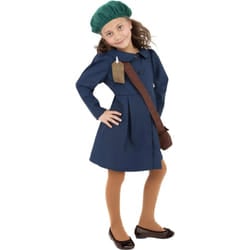 Smiffys Girls World War II Evacuee Long-Sleeved Costume