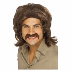 Smiffys Mens 70s Retro Wig - One Size, Brown