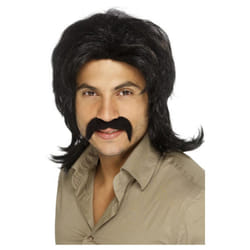 Smiffys Mens 70s Retro Wig - One Size, Black