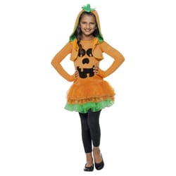 Smiffys Girls Pumpkin Tutu Costume Set - 10-12 Years, Orange/Green/Black