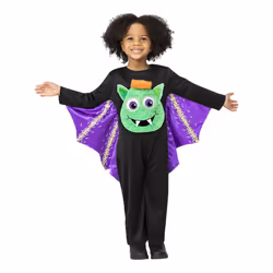 Smiffys Childrens/Kids Googly Eyed Bat Costume - 4-6 Years, Black/Purple