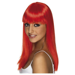 Smiffys Womens/Ladies Glamourama Wig - One Size, Neon Red