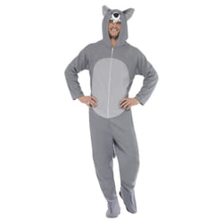 Smiffys Unisex Adult Wolf Hooded Costume - M, Grey