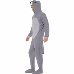 Smiffys Unisex Adult Wolf Hooded Costume - M, Grey