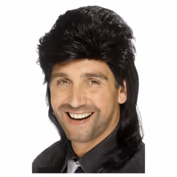 Smiffys Mens Mullet Wig - One Size, Black
