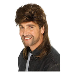 Smiffys Mens Mullet Wig - One Size, Brown