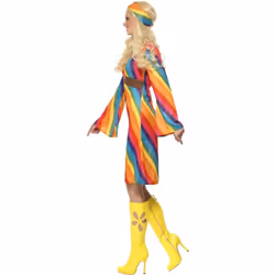 Smiffys Womens/Ladies Hippie Rainbow Costume Set - XL, Multicoloured