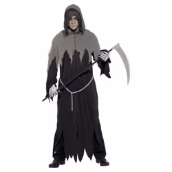 Smiffys Unisex Adult Grim Reaper Costume Set - M, Black/Grey