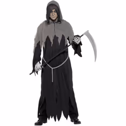 Smiffys Unisex Adult Grim Reaper Costume Set - M, Black/Grey