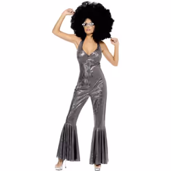 Smiffys Womens/Ladies Disco Diva Costume - M, Silver