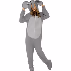 Smiffys Unisex Adult Elephant Hooded Costume - L, Grey