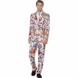 Smiffys Mens Groovy Costume Set - M, Multicoloured