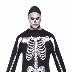 Smiffys Unisex Adult Skeleton Halloween Costume Set - L, Black