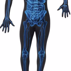 Smiffys Unisex Adult X-Ray Skin Suit Costume - XL, Blue/Black