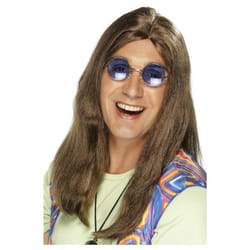 Smiffys Mens Neil Hippy Wig - One Size, Brown