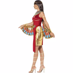 Smiffys Womens/Ladies Egyptian Goddess Costume Set - S, Red/Gold