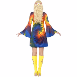 Smiffys Womens/Ladies Tie Dye Costume Dress - M, Multicoloured