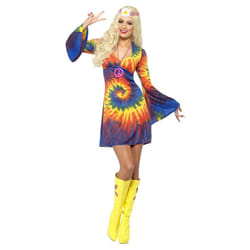 Smiffys Womens/Ladies Tie Dye Costume Dress - L, Multicoloured