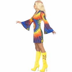 Smiffys Womens/Ladies Tie Dye Costume Dress - L, Multicoloured