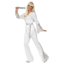 Smiffys Womens/Ladies 70s Disco Costume - S, White