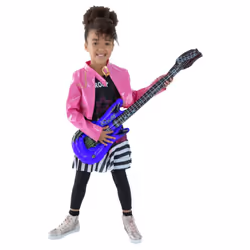 Smiffys Girls Rockstar Glam Costume Set - 7-9 Years, Black/Pink