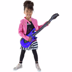 Smiffys Girls Rockstar Glam Costume Set - 7-9 Years, Black/Pink