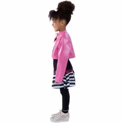 Smiffys Girls Rockstar Glam Costume Set - 7-9 Years, Black/Pink