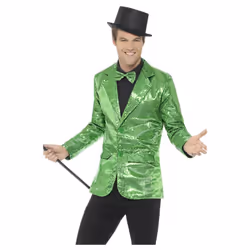 Smiffys Unisex Adult Sequin Costume Jacket - M, Green