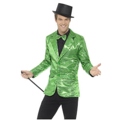 Smiffys Unisex Adult Sequin Costume Jacket - M, Green