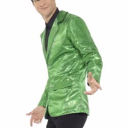 Smiffys Unisex Adult Sequin Costume Jacket - M, Green
