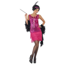 Smiffys Womens/Ladies Flapper Costume Set - M, Hot Pink
