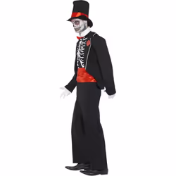 Smiffys Mens Day Of The Dead Costume Set - M, Black/White/Red