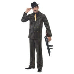Smiffys Mens Gangster Stripes Costume Set - M, Black