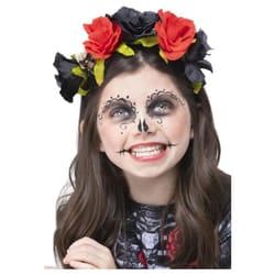 Smiffys Girls Roses Day Of The Dead Headband