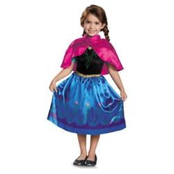 Frozen Girls Travelling Classic Anna Costume - 7-8 Years, Black/Pink/Purple