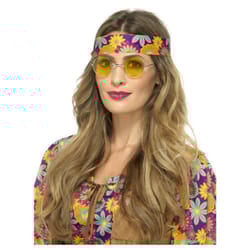 Smiffys Unisex Adult Hippie Costume Sunglasses - One Size, Yellow