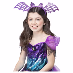 Smiffys Girls Bat Glitter Headband