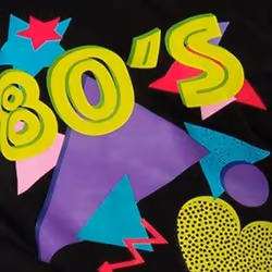 Smiffys Womens/Ladies 1980s Printed One Shoulder T-Shirt - XL, Black