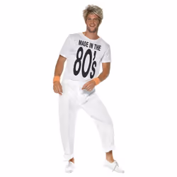Smiffys Unisex Adult Made In 80s Costume Set - M R, White/Black